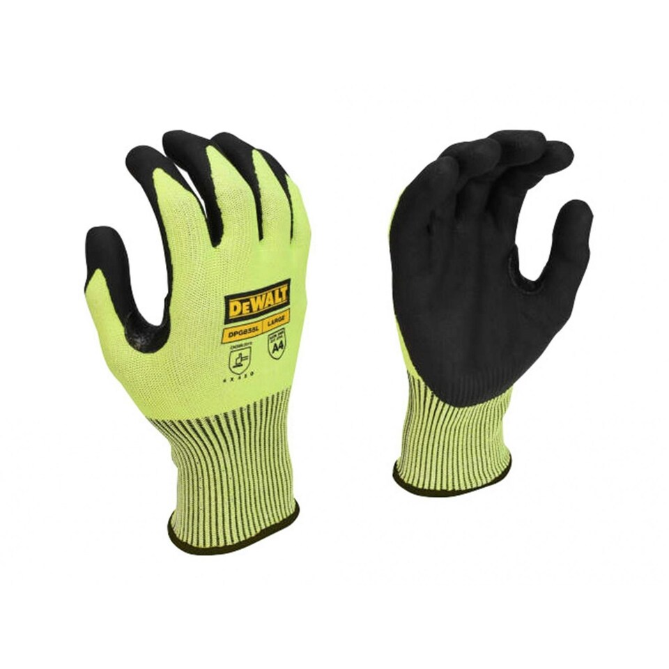 Dewalt Power Tools Hi-vis Cut D Grip Gloves - L (size 9) - Multi Colour - One Size Multi | One Size