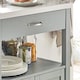 image 6 of SoBuy FKW22-HG,Stainless Steel Top Kitchen Trolley Microwave Stand on Wheels