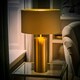 image 1 of ValueLights Lexy Antique Brass Touch Table Lamp with Beige/Gold Shade