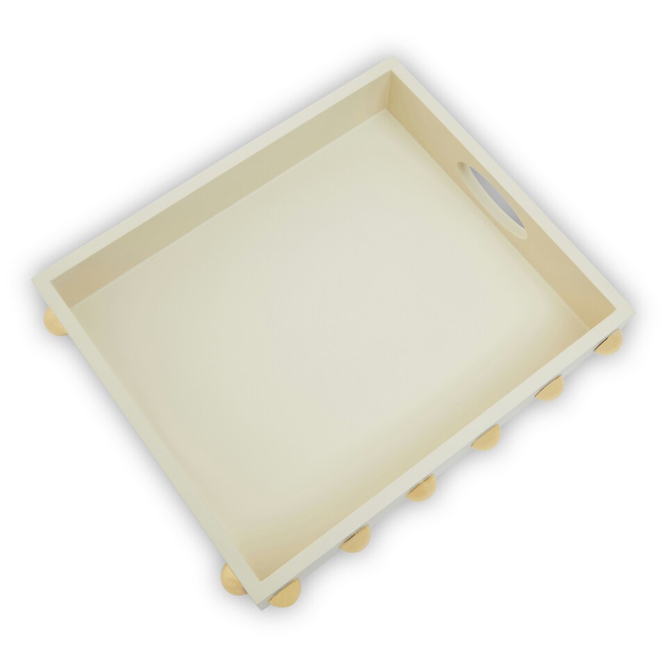 image 1 of Interiors by Premier Frida Studded Tray White