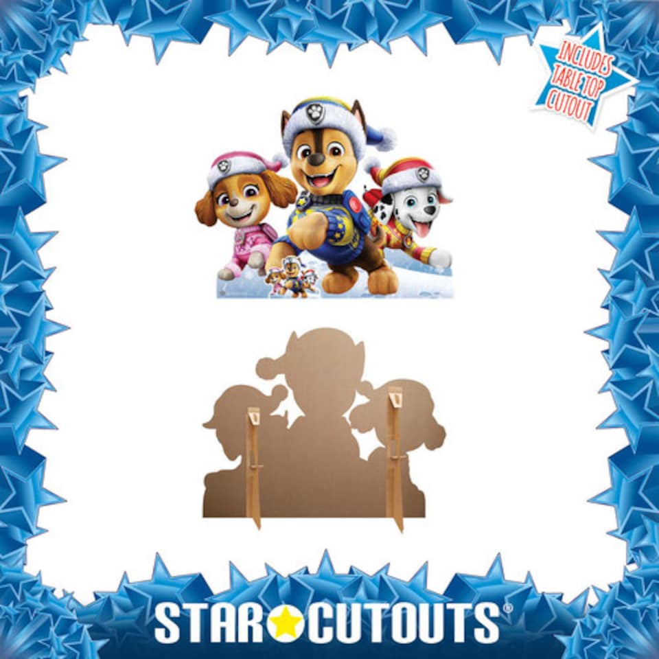 image 1 of Chase, Marshall and Skye Paw Patrol Christmas Group Lifesize Cardboard Cutout 95cm