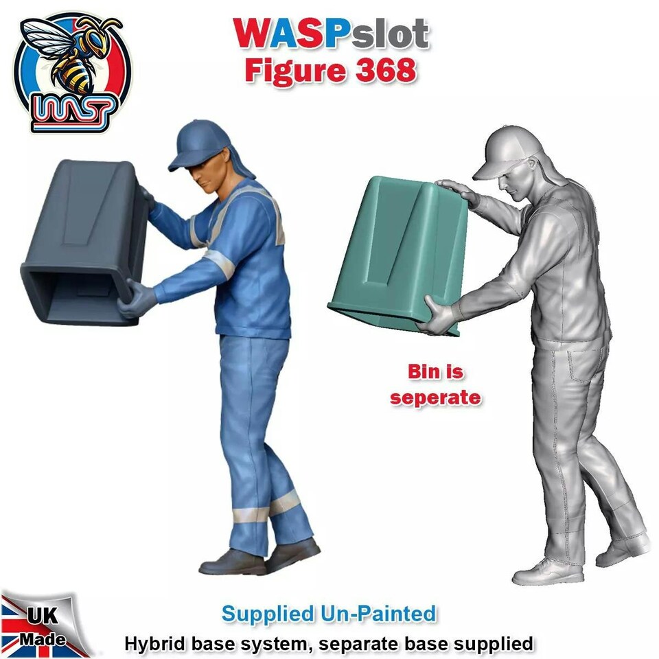 image 1 of Trackside Unpainted Figures Bin Men x 3 Scenery Set 123 1:32 Wasp