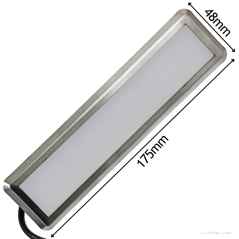 image 1 of SPARES2GO LED Light Box compatible with Logik Cooker Hood L60CHD L90CHD Vent Extractor Lamp (175mm x 48mm, 2.5W)