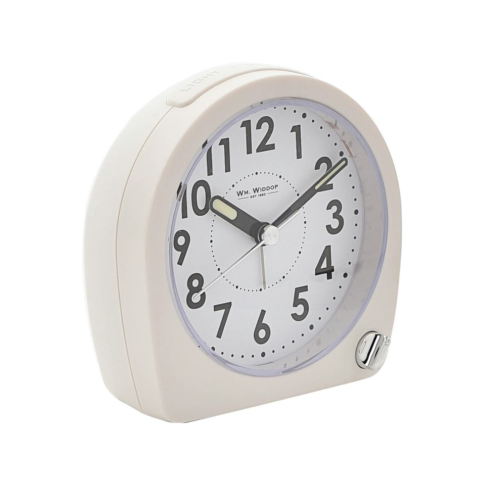 image 1 of Hometime Round Alarm Clock Light, Snooze, Sweep - White White