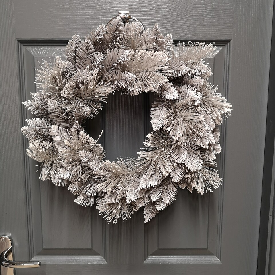 image 1 of 50cm Premier Christmas Snow Fir Door Wreath