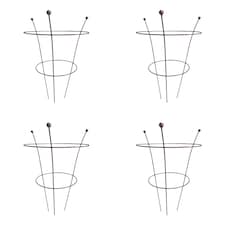Pack of 4 Tom Chambers Herbaceous Bare Rusted Steel Garden Plant Support Medium 54cm x 40cm