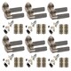 image 1 of Golden Grace 6 Sets Straight T-Bar Knurled Door Handles in Antique Brass Finish with Tubular Latch and 1 Pair of 3" Ball Bearing Hinges Bronze