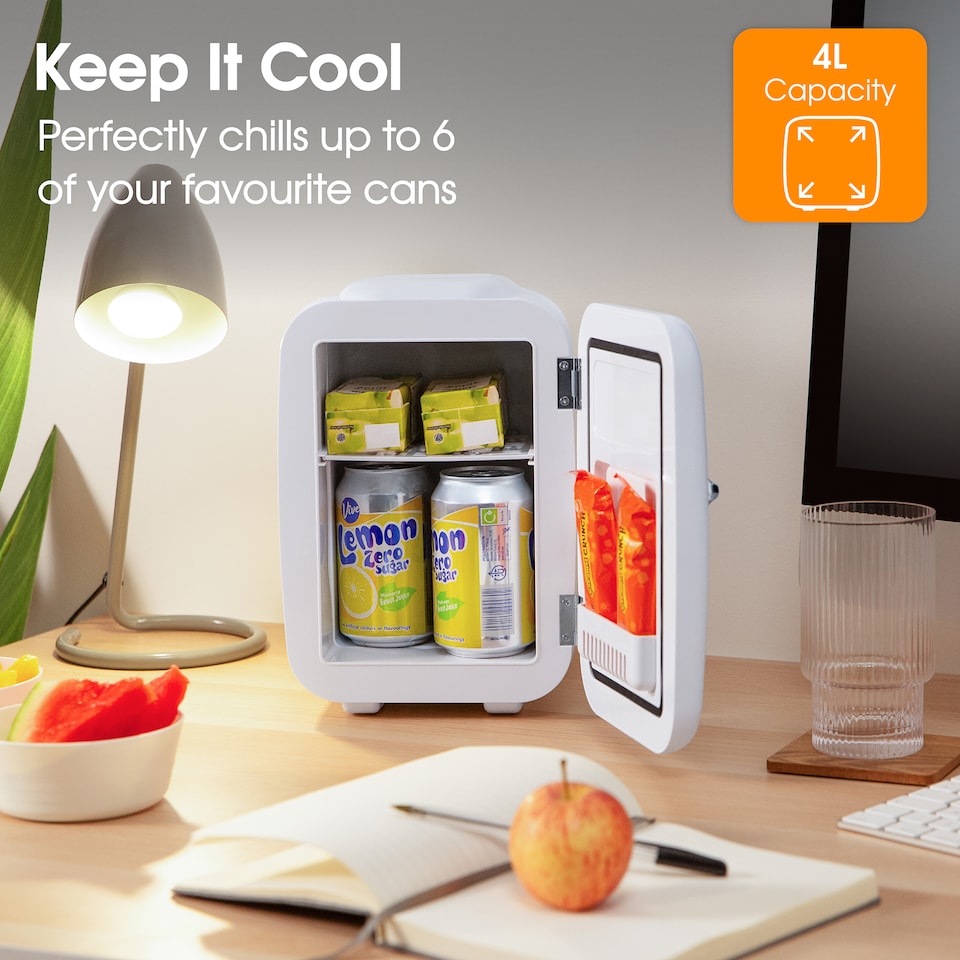 image 1 of Abode Retro 4L Mini Cooler and Warmer White A4CLR201W