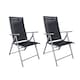 image 1 of 2 x Multi Position High Back Reclining Garden / Outdoor Folding Chair in Black and Silver