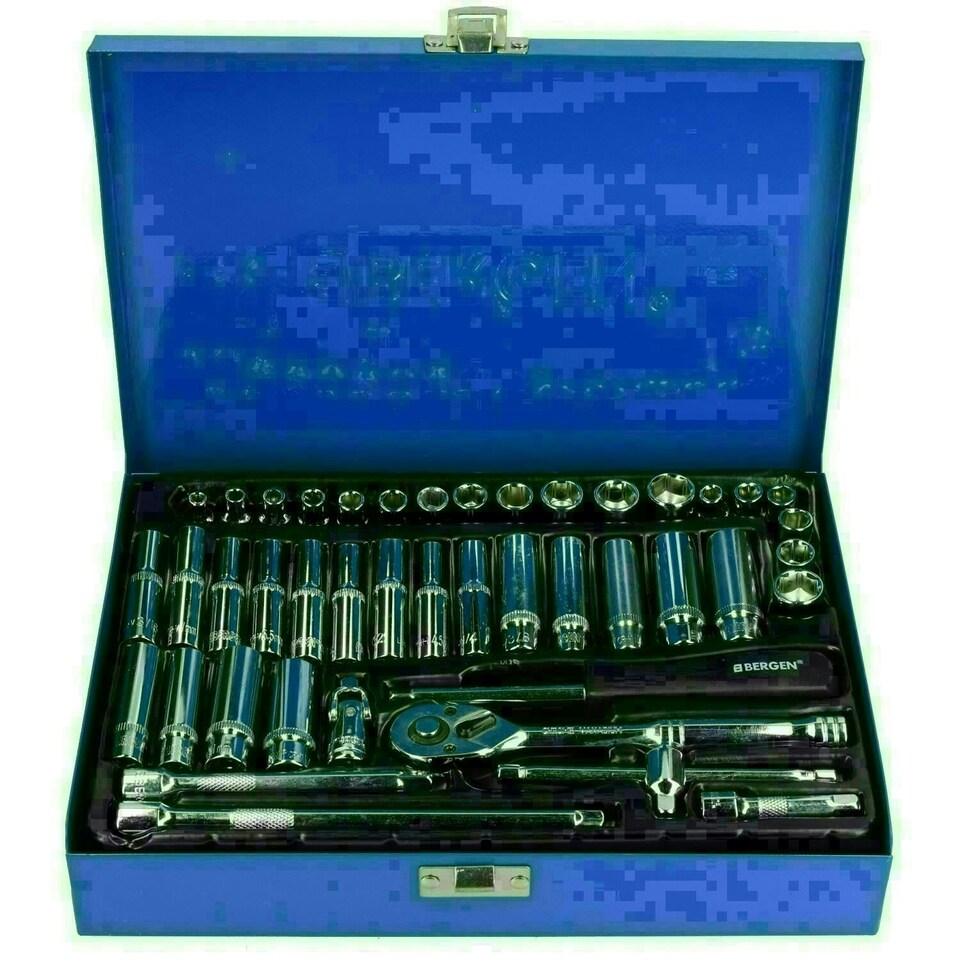 image 1 of Metric / imperial / AF 1/4" drive socket set shallow / deep 42pc by BERGEN AT550