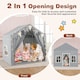 image 2 of COSTWAY Kids Play Tent 3-4 Kids Large Play Tent House w/2 Opening Doors-Grey