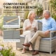 image 6 of Outsunny 170 L Rattan Garden Storage Bench with Cushion, Light Grey