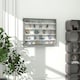 image 2 of HOMCOM 5-Tier Wall Display Shelf Unit Cabinet w/ Shelves Glass Doors Black/White