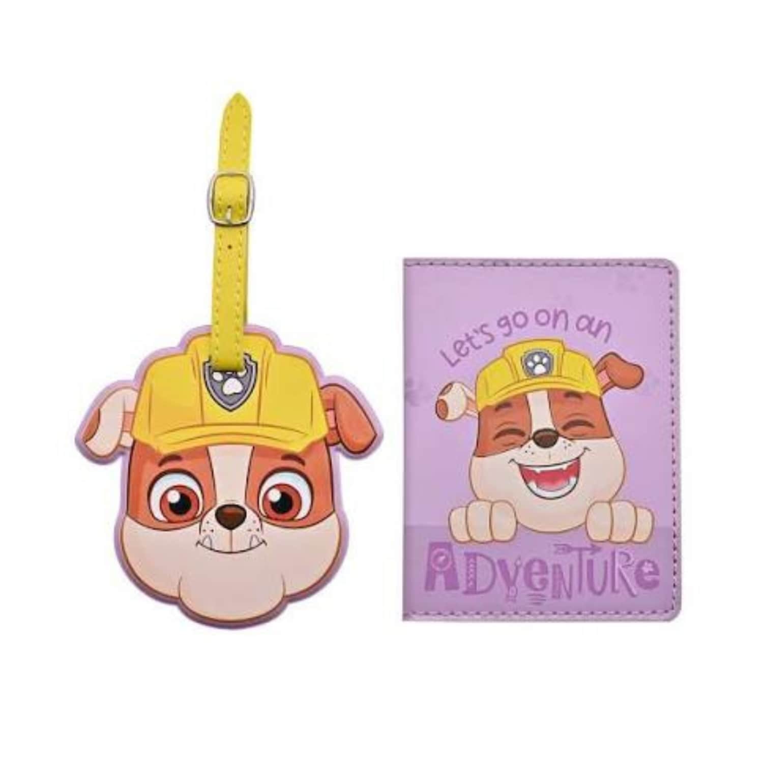 Paw Patrol Rubble PU Leather Passport and Luggage Tag Multi