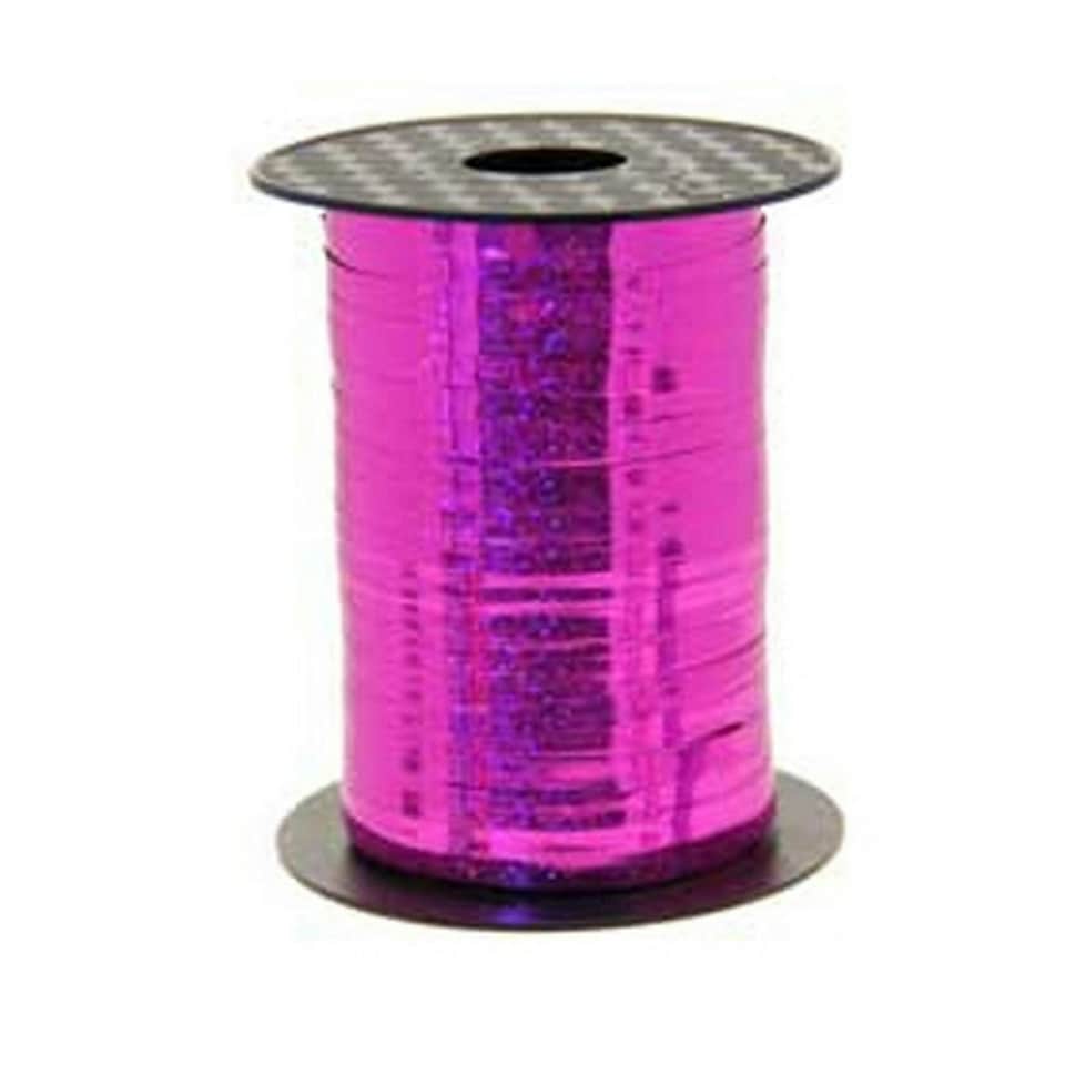 Apac Holographic 250 Metre Curling Ribbon - Cerise - One Size