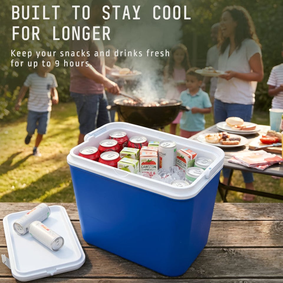 image 1 of Voyager Insulated Cool Box with Carry Handle and Secure Fitting Lid