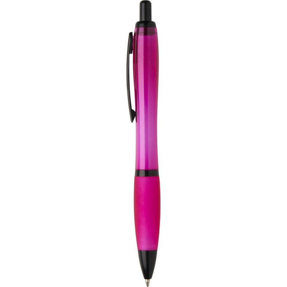 image 1 of Floso Nash Contrast Detail Plastic Ballpoint Pen | Pink | Magenta | One Size | 1