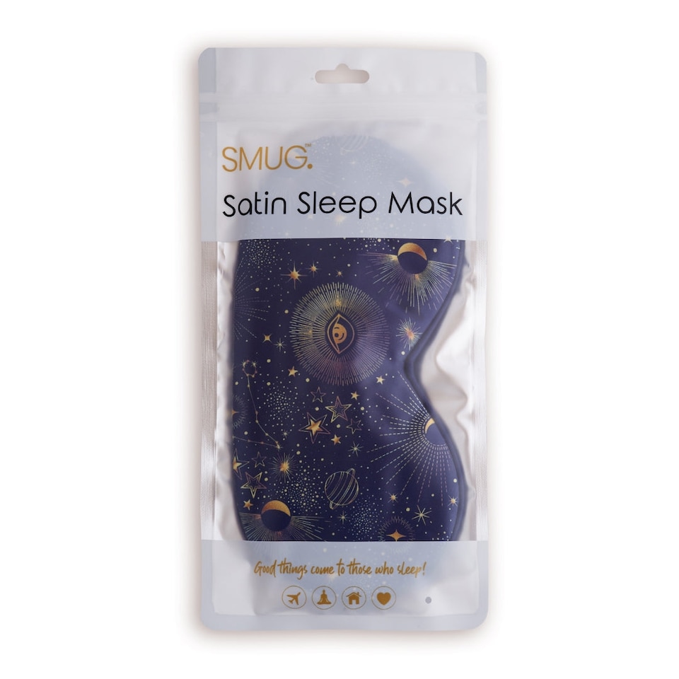 image 1 of SMUG Satin Sleep Mask - Blue Celestial Print