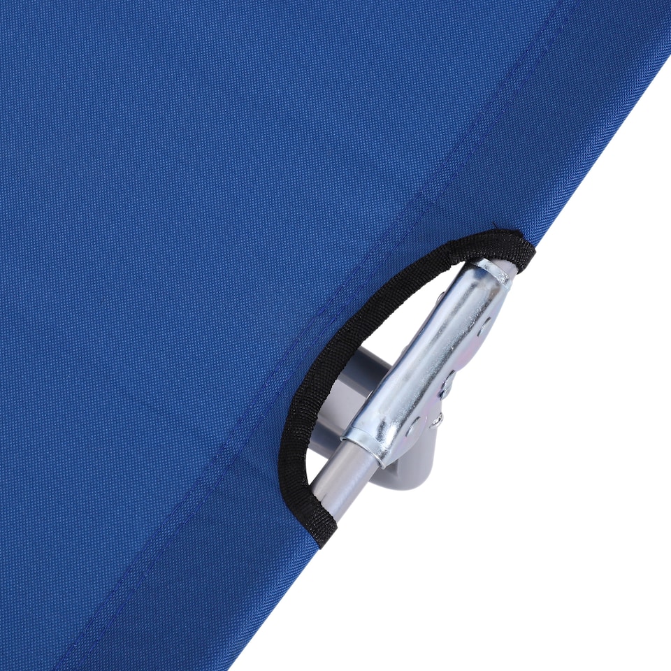 image 1 of Outsunny Folding Chair Sun Lounger w/ Sunshade Garden Recliner Hammock Blue