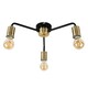 image 4 of ValueLights Steampunk Style Antique Brass And Matte Black 3 Way Ceiling Light Fitting