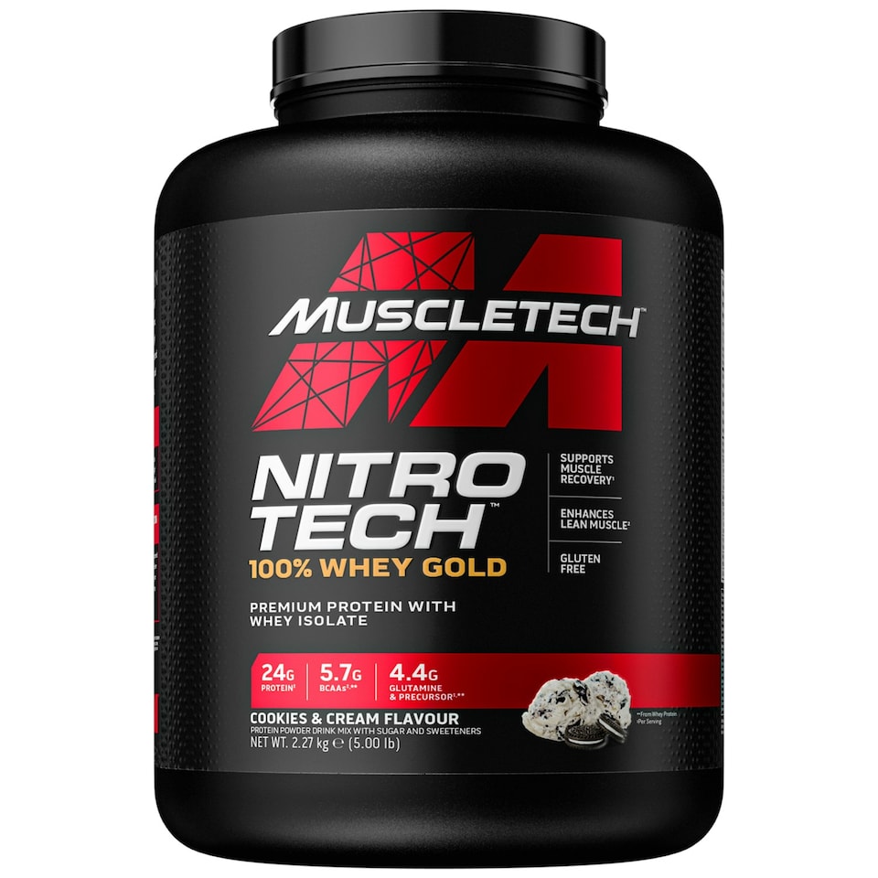 image 1 of MuscleTech NitroTech 1.8kg Whey Protein Powder Strawberry 3g Creatine Strawberry
