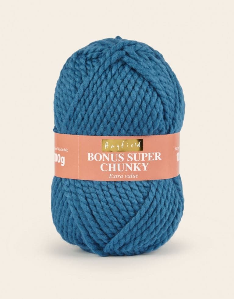 Hayfield Turquoise Bonus Super Chunky Yarn (Value Pack 10 x 100g Balls) For Crochet, Knitting - 82m per ball