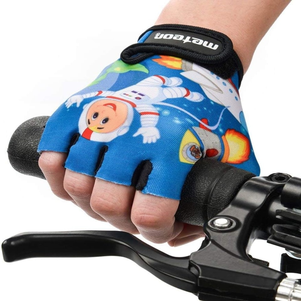image 1 of Meteor Kids Bike Gloves – Breathable, Non-Slip, Padded for Comfort & Safety Blue | Space | JR M