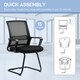 image 8 of HOMCOM Meeting Office Chair, Mesh Reception Chair with Sled Base, Black Black