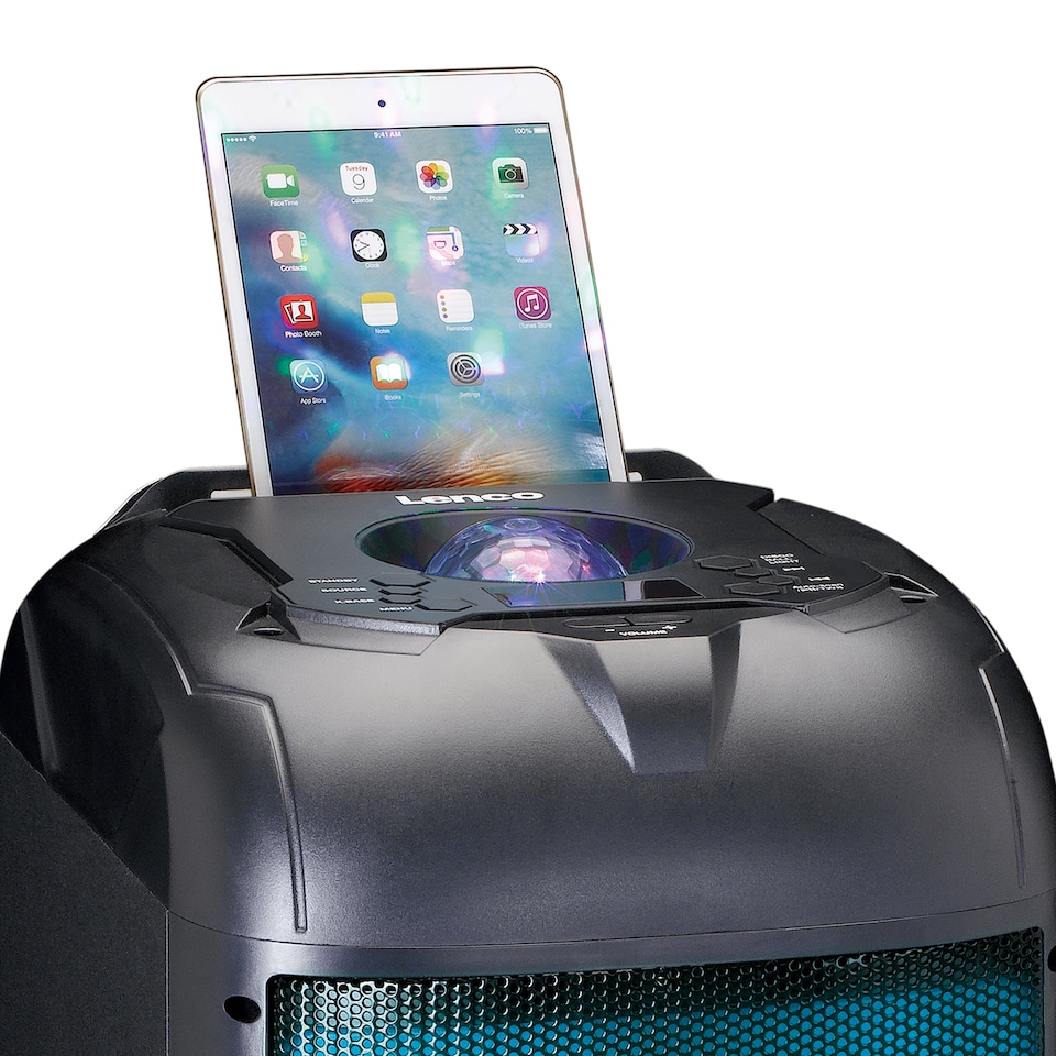 image 1 of LENCO - PA-260BK - PA with full front LED lighting and disco ball