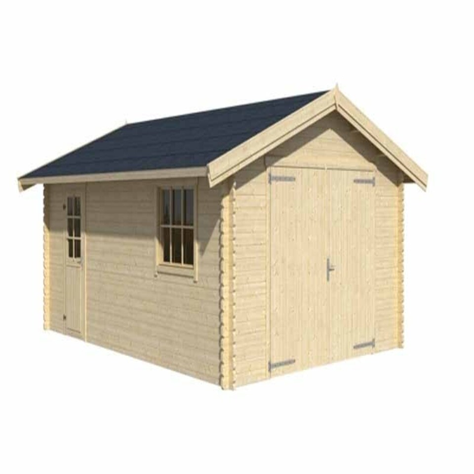 image 1 of Yarik 540-Log Cabin, Wooden Garden Room, Timber Summerhouse, Home Office - L473.7 x W583 x H273.6 cm Brown