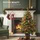 image 3 of HOMCOM 2 Pcs 4ft Artificial Christmas Tree with Lights, Pot, Realistic Tips