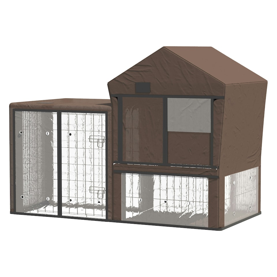 image 1 of PawHut Rabbit Hutch Cover, Bunny Guinea Pig Cage Water-Resistant Protector