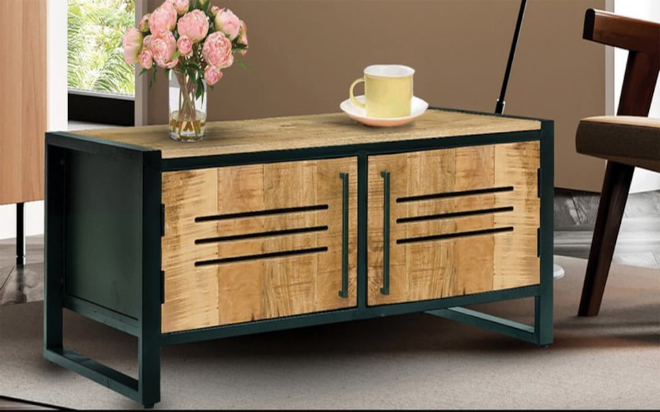 image 1 of Frais Range Coffee Table - Mango Wood - L50 x W100 x H40 cm - PP Sawn Finish - Assembly Required | Brown