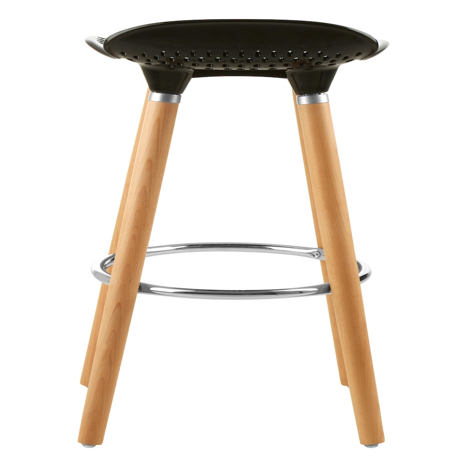 image 1 of Interiors by Premier Matte Black Bar Stool, Easy to Clean Kitchen Bar Stool, Footrest Bar Stool, Space-Saver Breakfast Stool