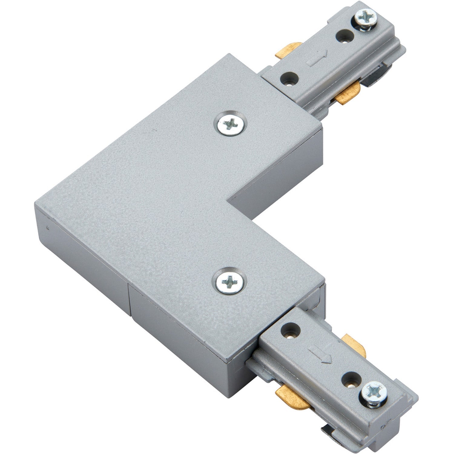Loops Commercial Track Light L Corner Connector - 107mm x 107mm - Silver Rail System in Metallics