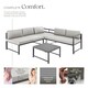 image 3 of Garden Lounge Set Faro Corner Sofa Outdoor Aluminium