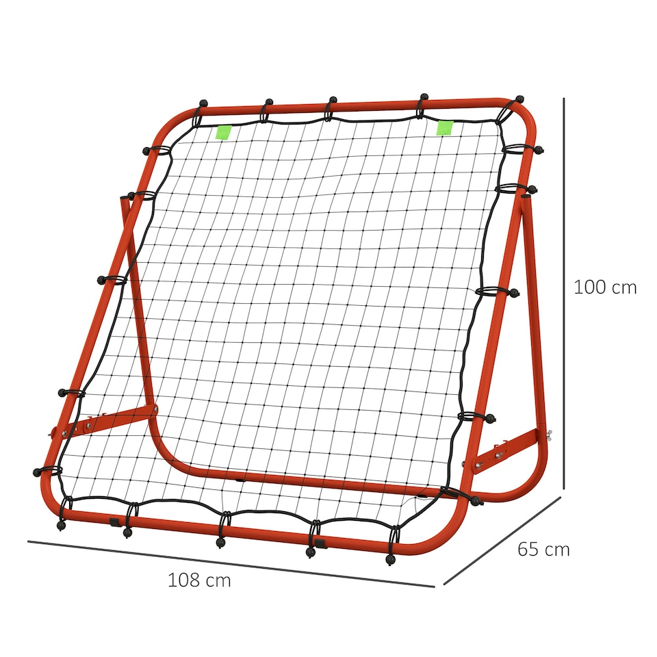 image 1 of HOMCOM Rebounder Net Kids Adults Football Training Aid Adjustable Red