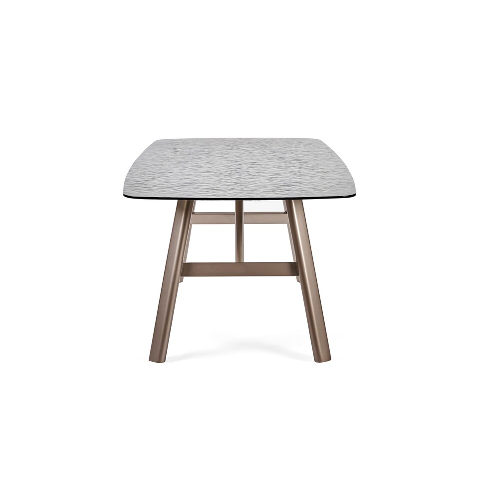 image 1 of Callisto 200cm Rectangular Smoked Bubble Glass Dining Table
