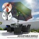 image 5 of Outsunny 3-Tier Garden Parasol w/ Solar LED Lights, Tilt, Crank Handle 