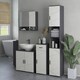 image 6 of kleankin Bathroom Vanity Unit, Pedestal Sink Cabinet with Shelf, Light Grey 
