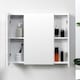 image 9 of kleankin Bathroom Medicine Cabinet with Mirror, Wall Mounted Bathroom Mirror Cabinet with 3 Doors, Adjustable Shelves, White | White | White