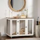 image 2 of PawHut Dog Crate Furniture with Lockable Door, for Large Dogs - White