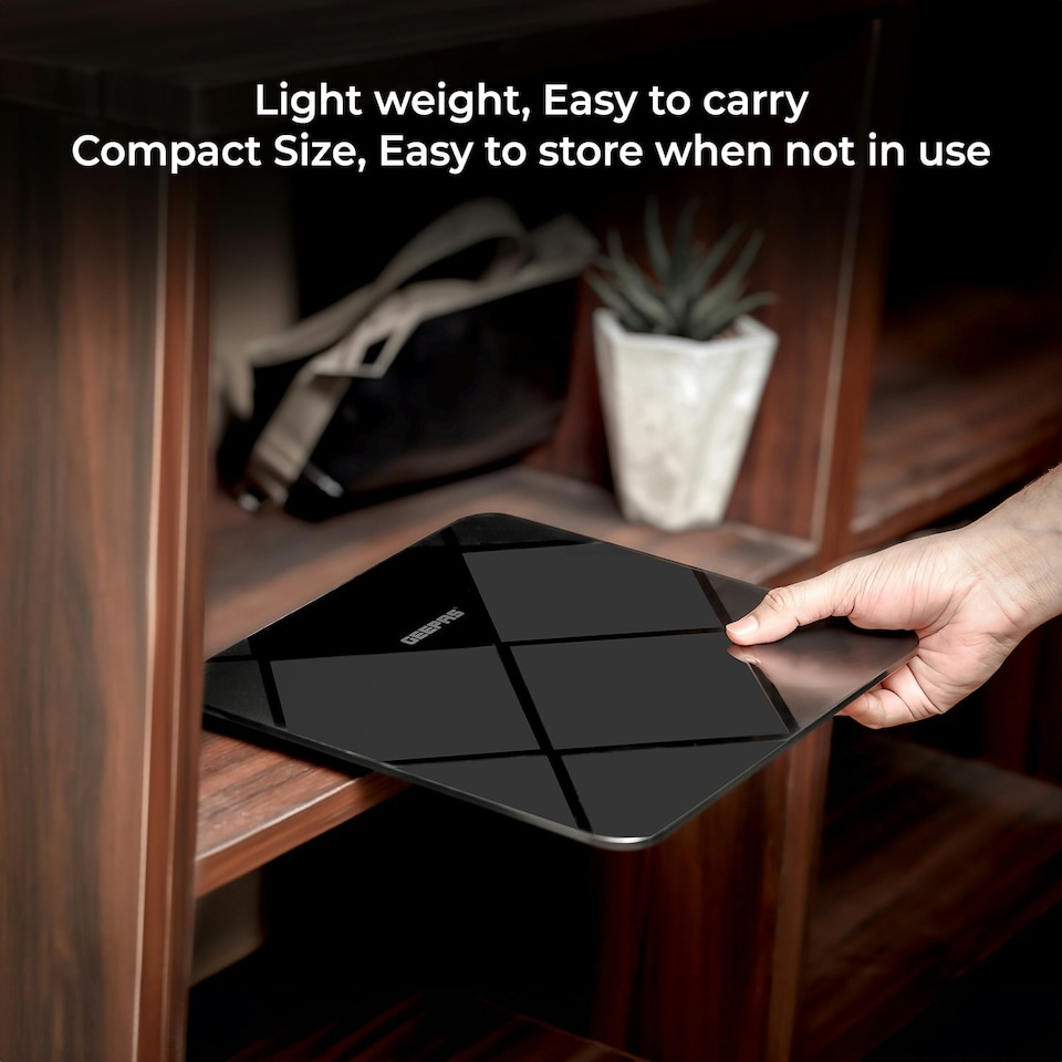 image 1 of GEEPAS Digital Bathroom Scales for Body Weight, Black