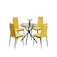 image 2 of New York Dining Table with 4 Emily Leather Chairs | Grey | 5