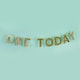 image 1 of Gold Glitter 'One Today' Card Banner 2m