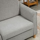 image 8 of HOMCOM Double Seat Sofa Linen Upholstery Loveseat Couch w/ Armrests, Light Grey