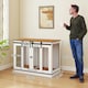image 7 of PawHut Dog Crate Furniture for Large Dogs, Double Dog Cage for Small Dogs, White