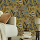 image 1 of Sublime Paradise Arts Ochre Wallpaper | Yellow | Green | 10m Length x 52cm Width
