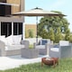 image 2 of Outsunny 2.7m Garden Parasol Umbrella with 8 Metal Ribs, Tilt and Crank, Coffee