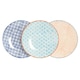 image 1 of Nicola Spring Hand-Printed Side Plates - 18cm - 3 Colours - Pack of 6 Multi